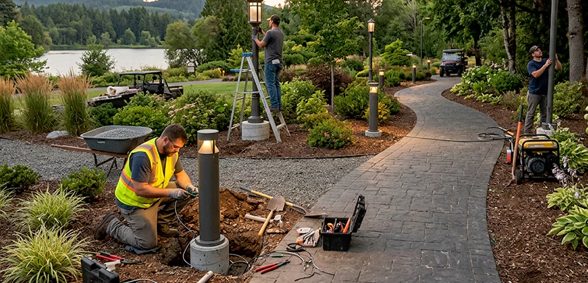 Landscape Post, Pole, and Bollard Lighting Installation in New Smyrna Beach
