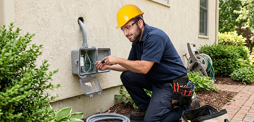 Outdoor Outlet Installation on Vinyl Siding in New Smyrna Beach